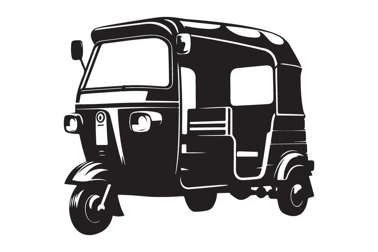Black Rickshaw Auto Illustration Download For Your Project Needs vector