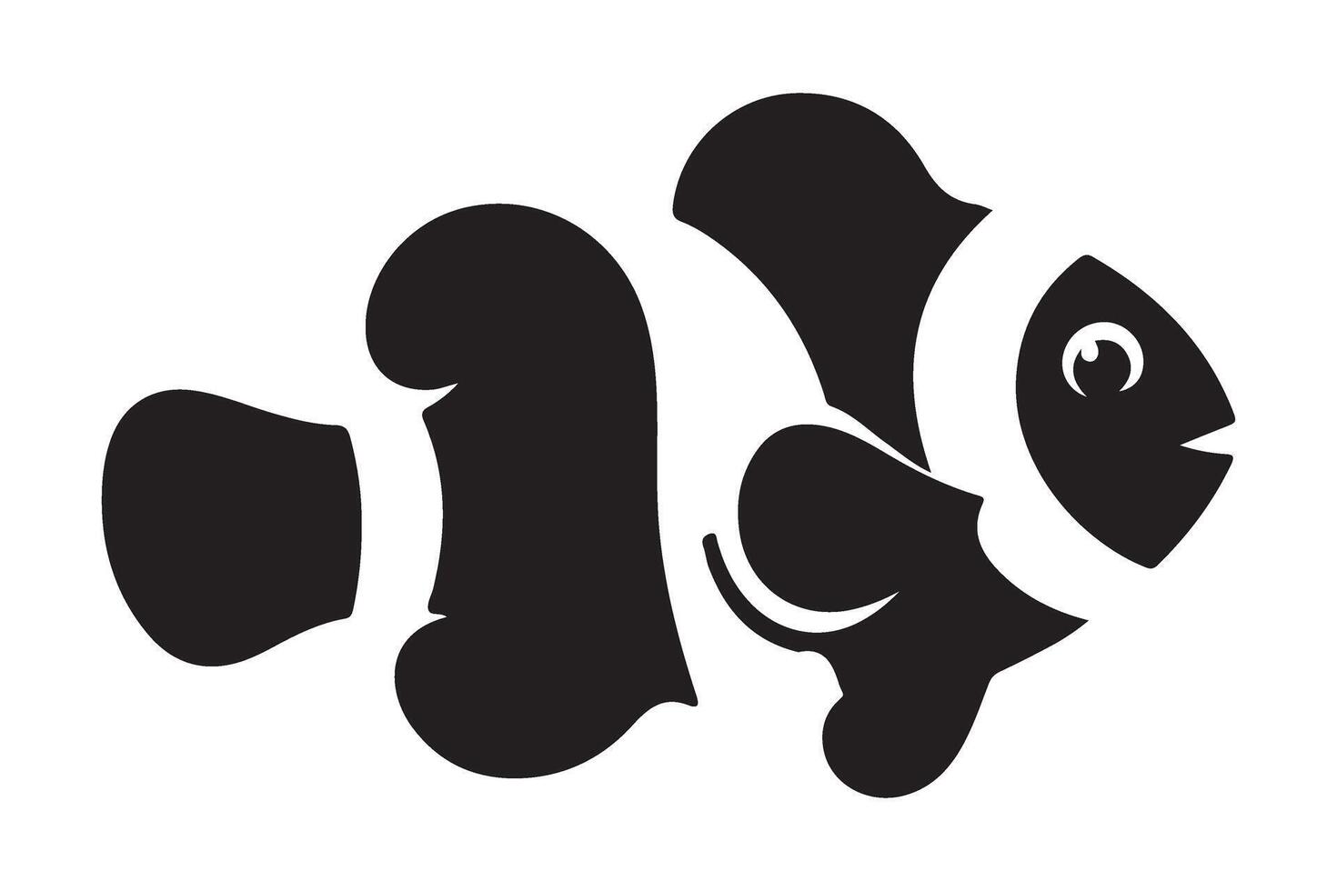 Clown Fish Silhouette Illustration for Children's Designs vector