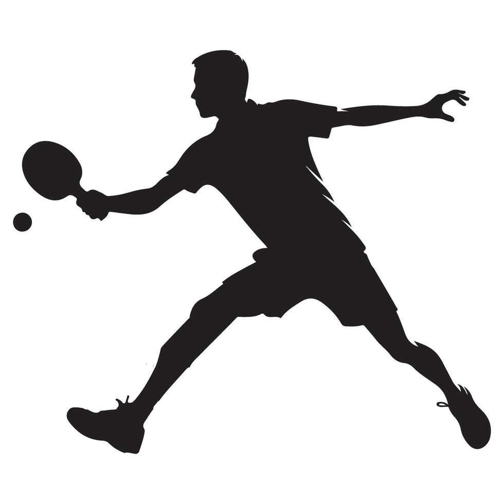 Dynamic Table Tennis Player Silhouette Sports Illustration vector