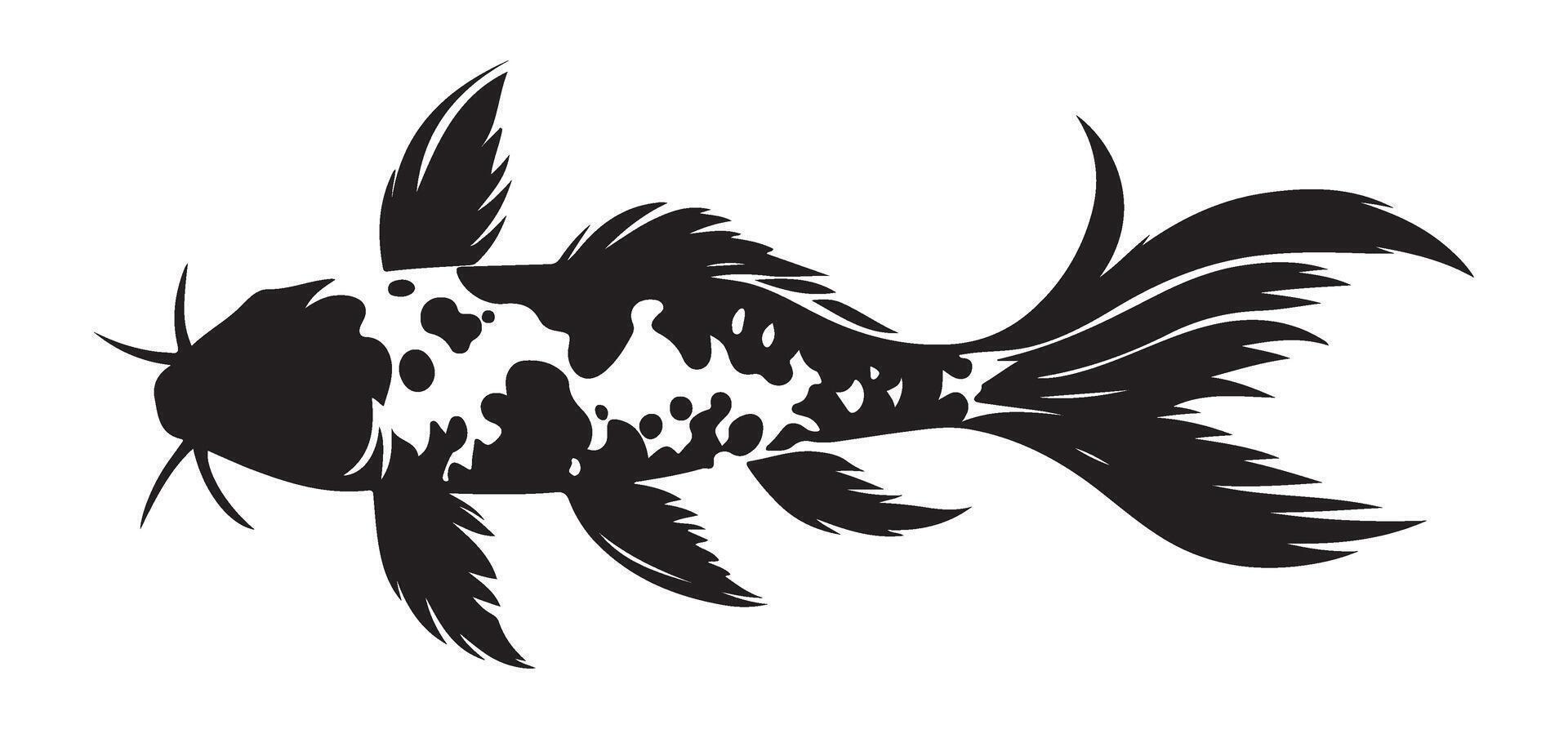 Black Koi Fish Illustration Design Elements Template Download vector
