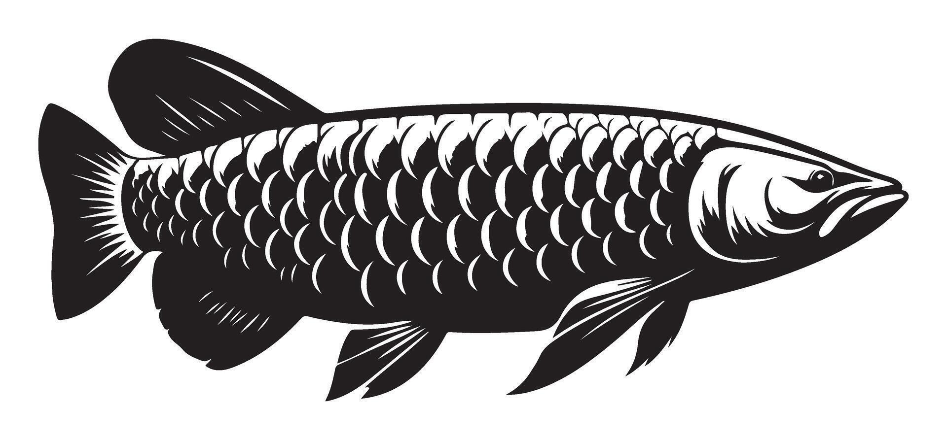 Exotic Arowana Silhouette A Symbol of Wealth and Prosperity vector