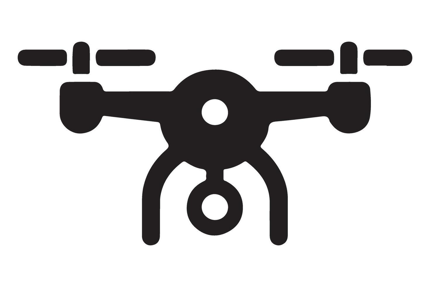 Modern Drone Silhouette Illustration for Technology or Aerial Design vector