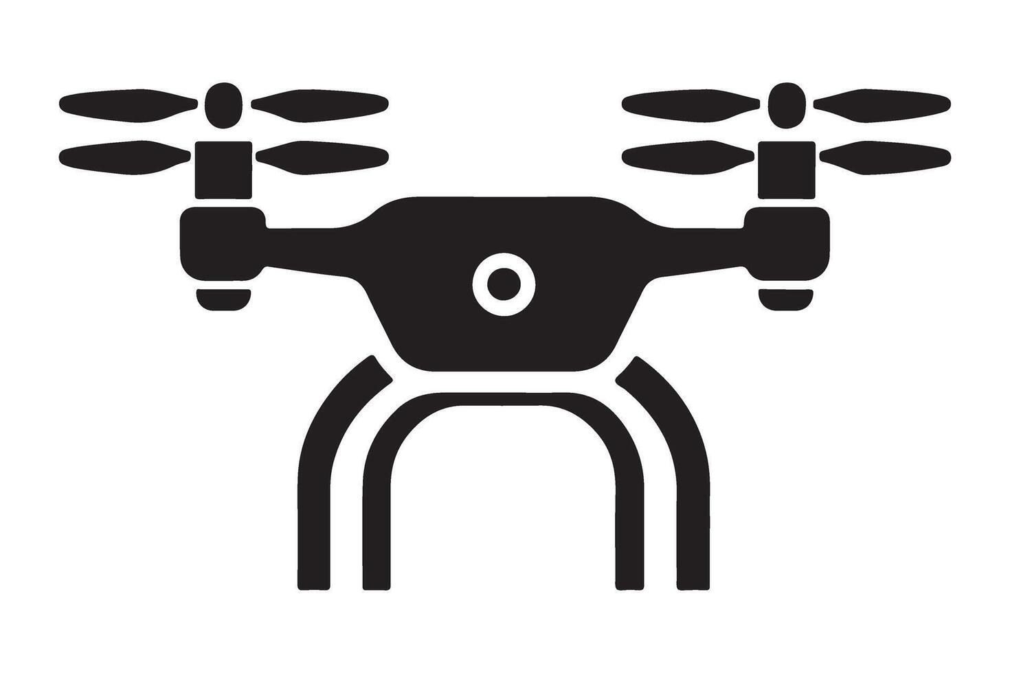 Heavy Duty Drone Technology Innovation Quadcopter Silhouette for Advanced Applications vector