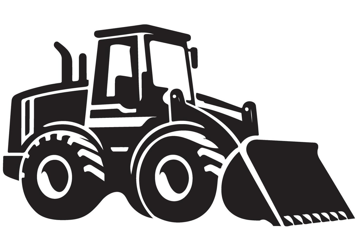 Bulldozer Heavy Machinery Construction Equipment Silhouette for Engineering Projects vector