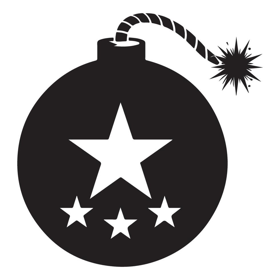 Dangerous Bomb with Stars Illustration Ready to Explode vector