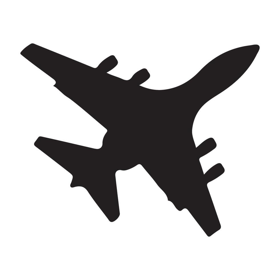 Detailed Airplane Silhouette Graphic for Aviation Enthusiasts and Designers vector
