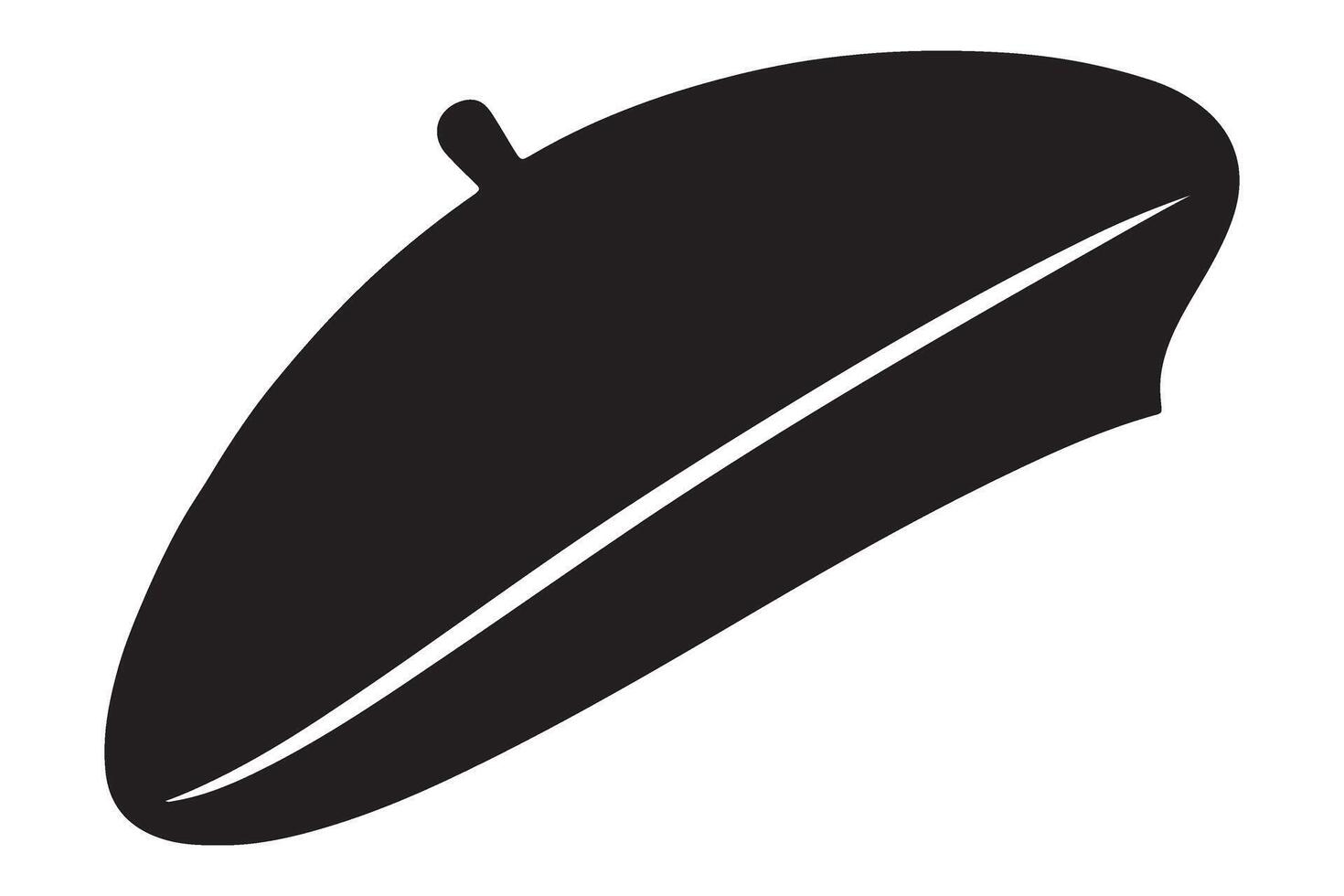 Black beret hat silhouette illustration icon design template vector