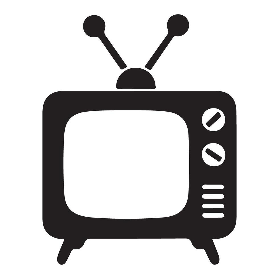 Classic Television Graphic Icon Perfect for Nostalgia Themed Designs vector
