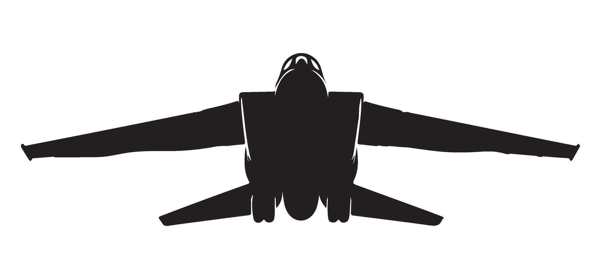 Silhouette Military Airplane Design Jet Fighter Illustration vector