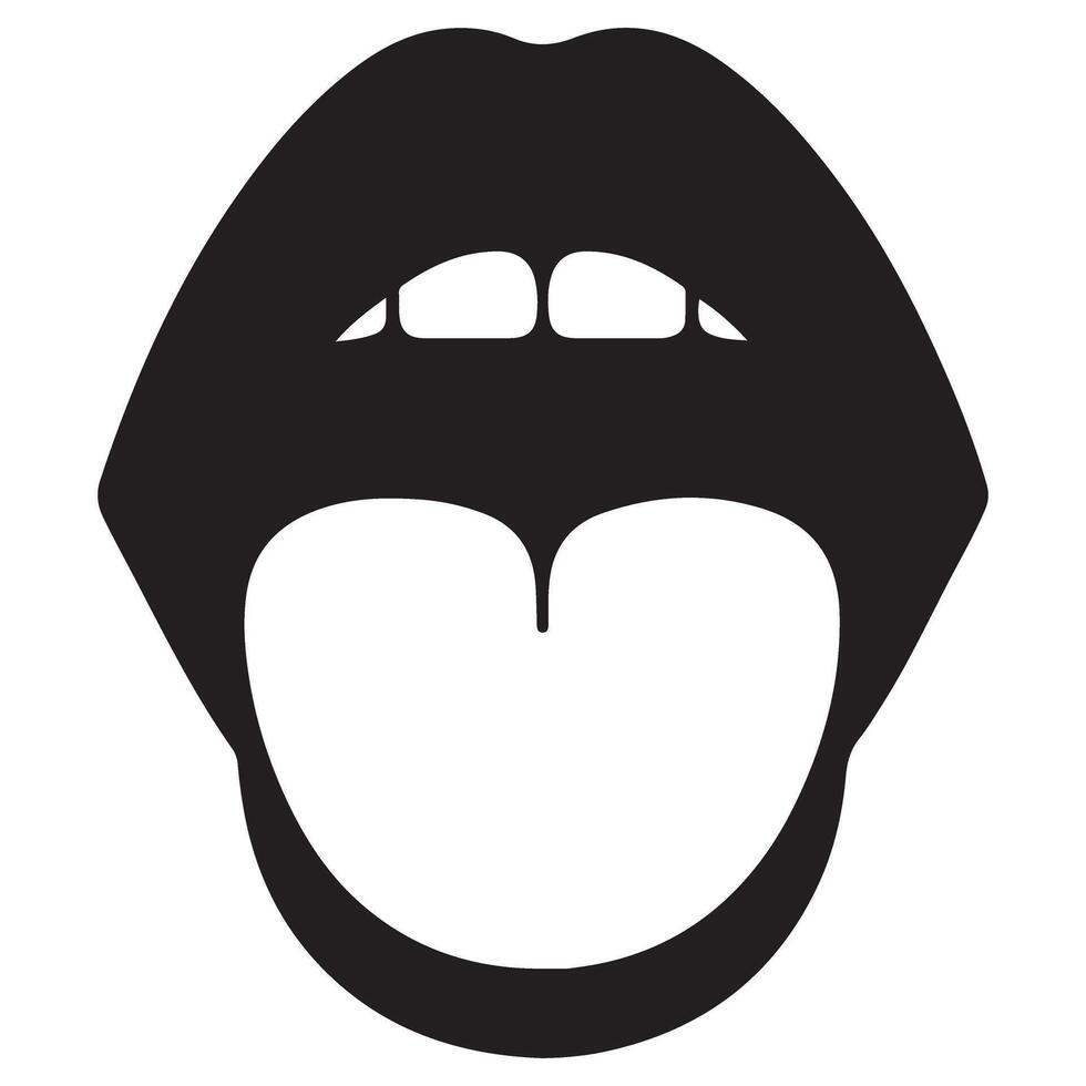 Silhouette of Open Mouth with Tongue Illustration for Expressive Design Projects vector