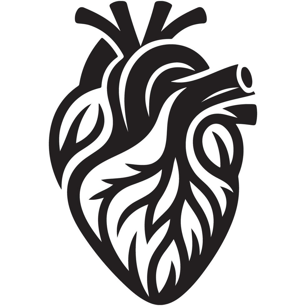 Stylized Heart Illustration Image Health Anatomy Concept Download vector