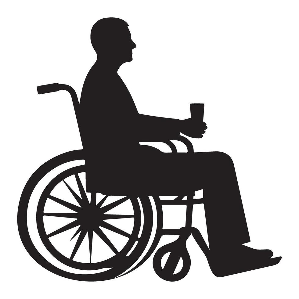 Empowering Wheelchair User Silhouette Embracing Accessibility and Inclusive Design vector