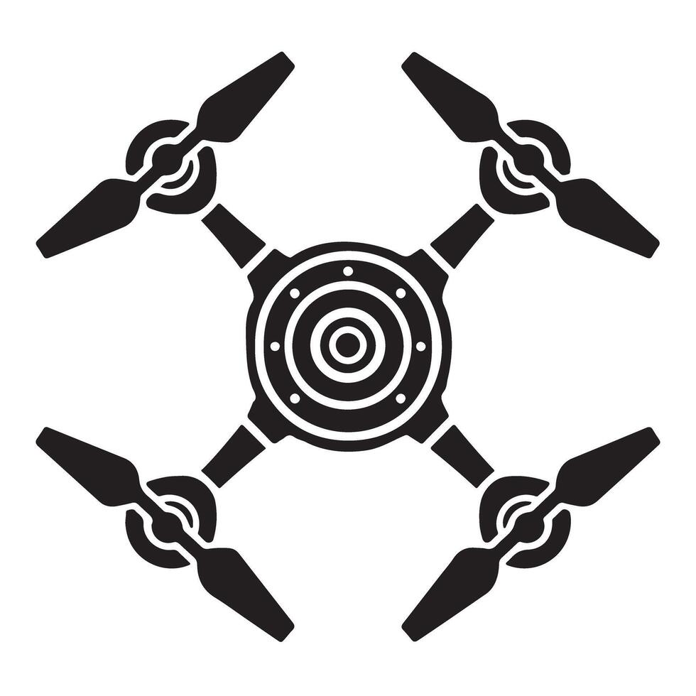 Overhead Drone Illustration Quadcopter Technology for Aerial Photography vector