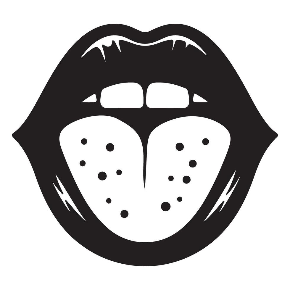 Lips with Tongue Silhouette Illustration Graphic for Edgy Designs vector