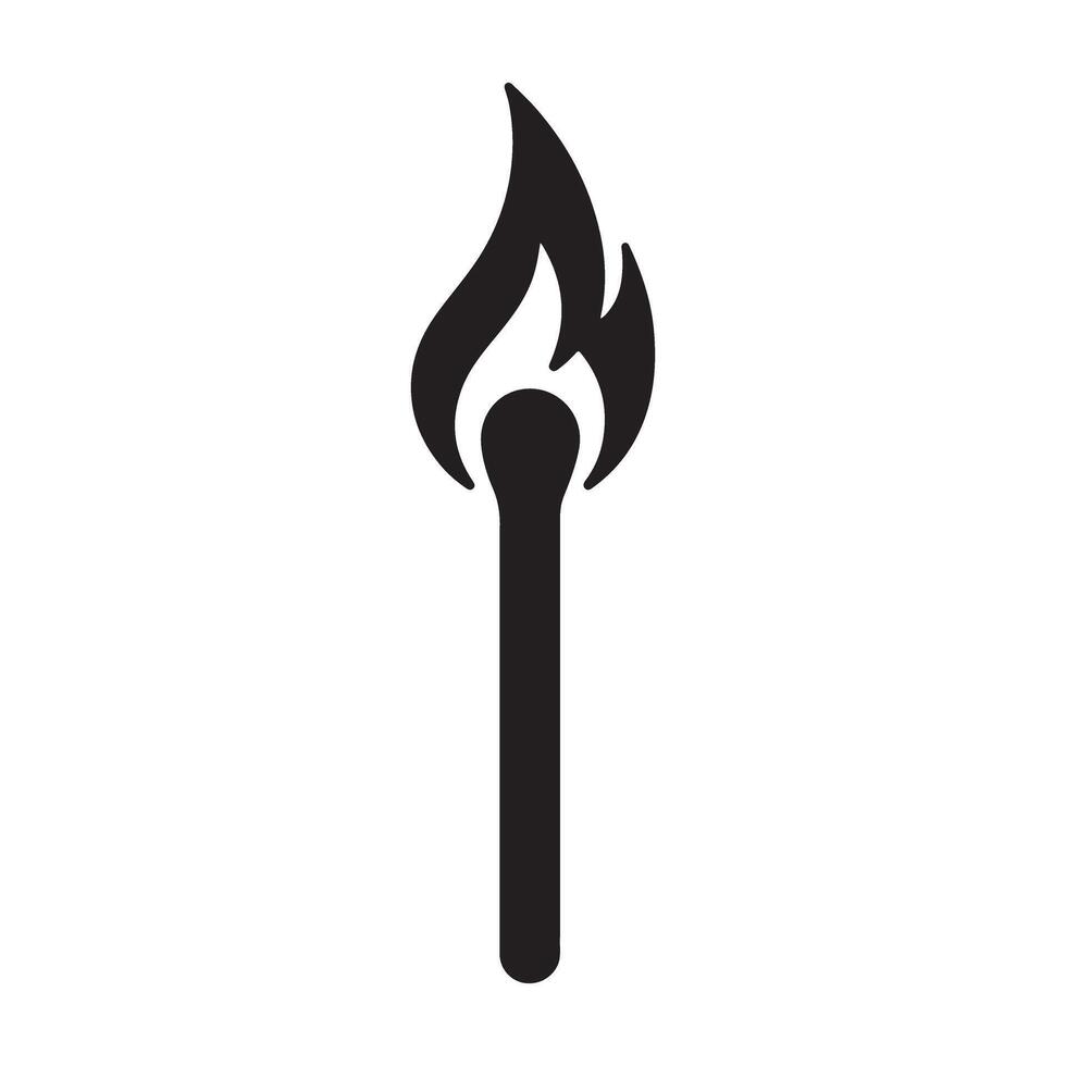 Burning Matchstick Illustration for Fire Safety and Awareness vector