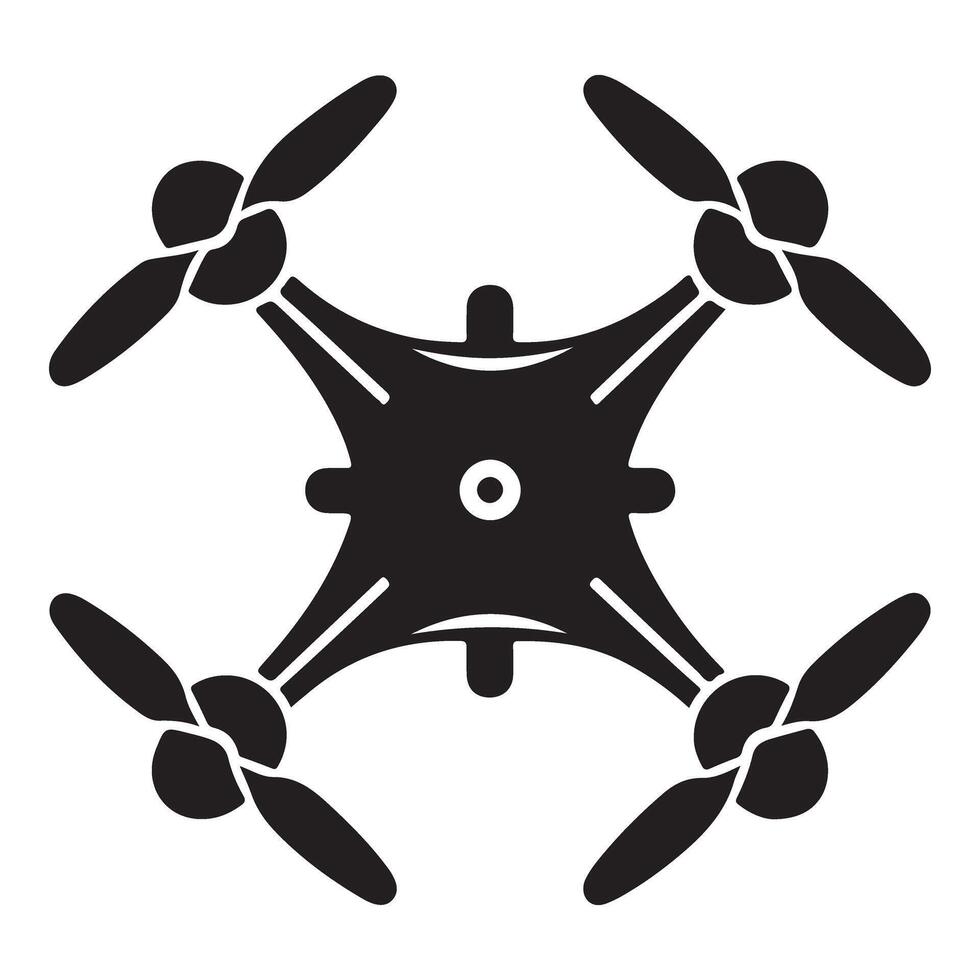 Drone Silhouette Icon Design for Modern Technology vector