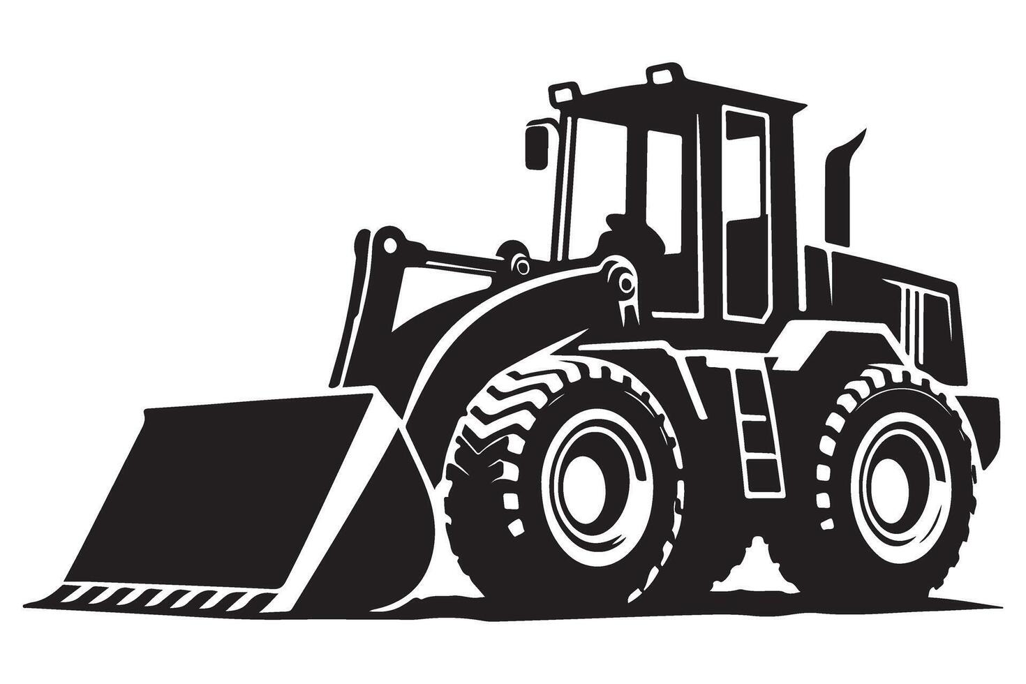Detailed silhouette of bulldozer illustration perfect for construction designs vector