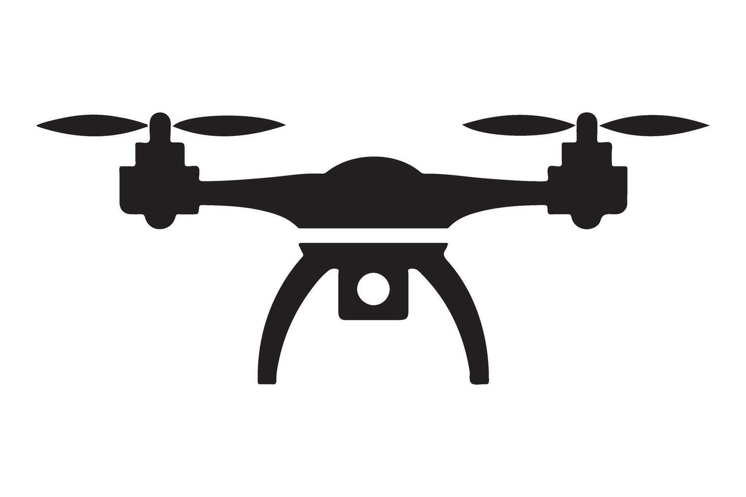 Drone Illustration Black Silhouette Ideal For Technology Designs vector