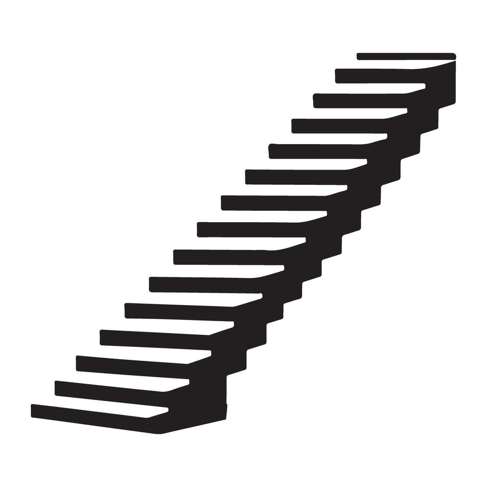 Ascending Steps Silhouette Illustration for Success and Growth Concept vector