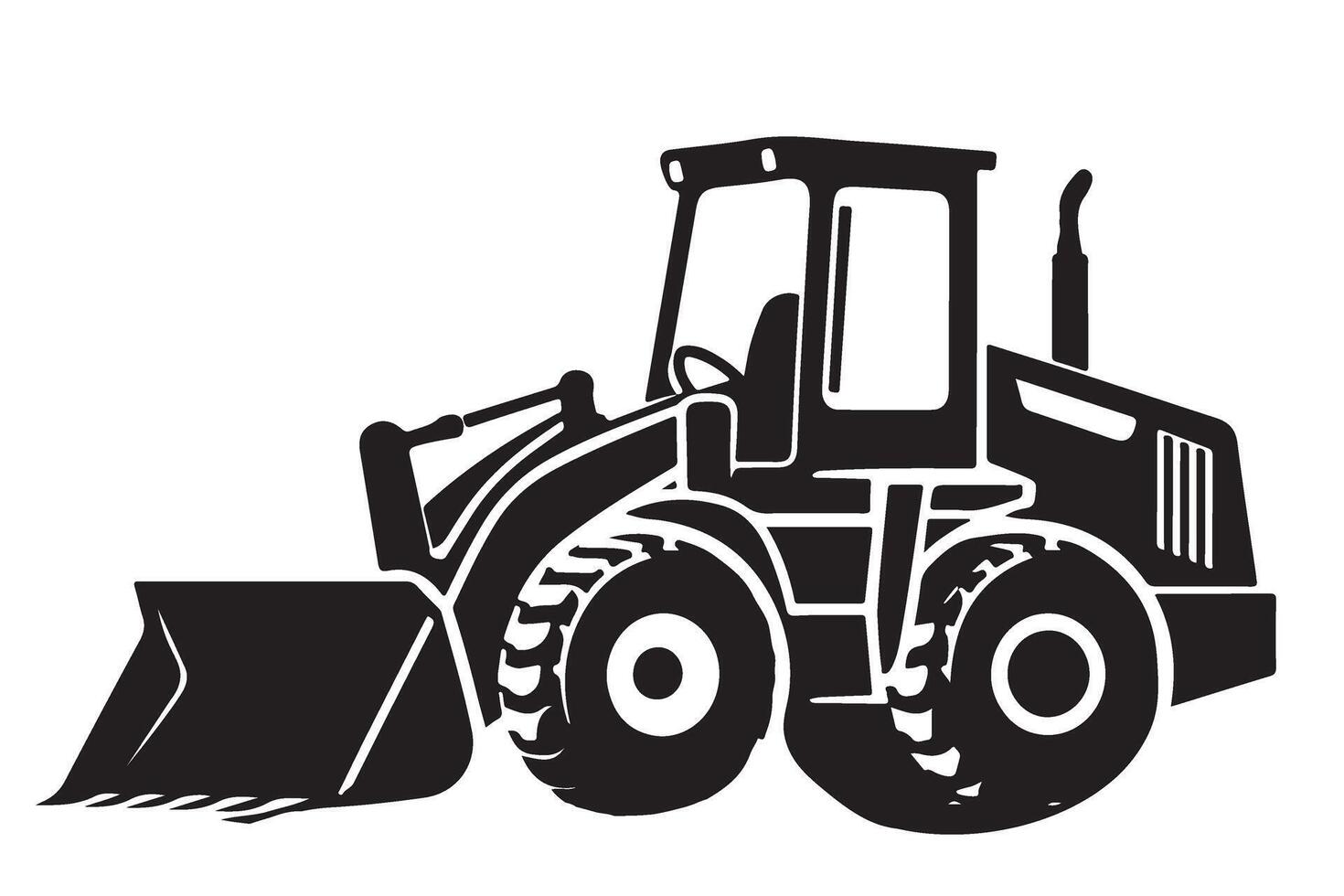 Silhouette Construction Loader Illustration Heavy Equipment Design Download vector