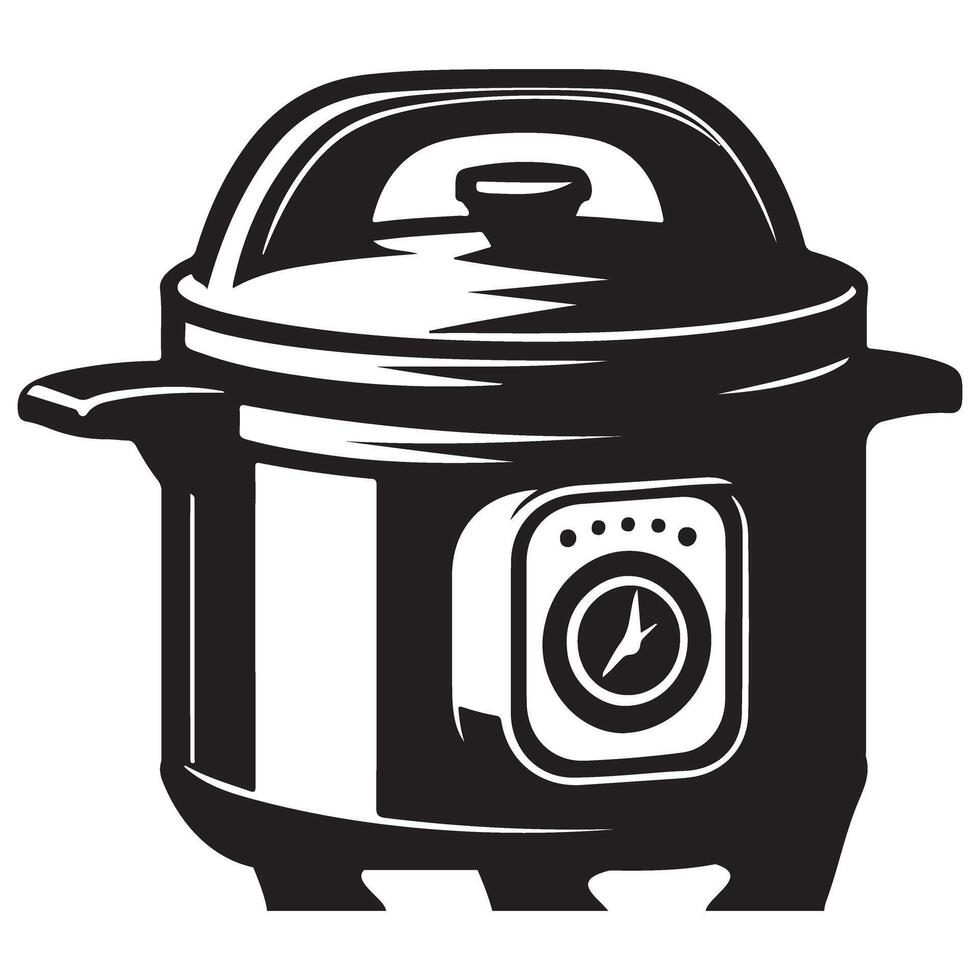 Electric Pressure Cooker Silhouette Kitchen Appliance Illustration vector