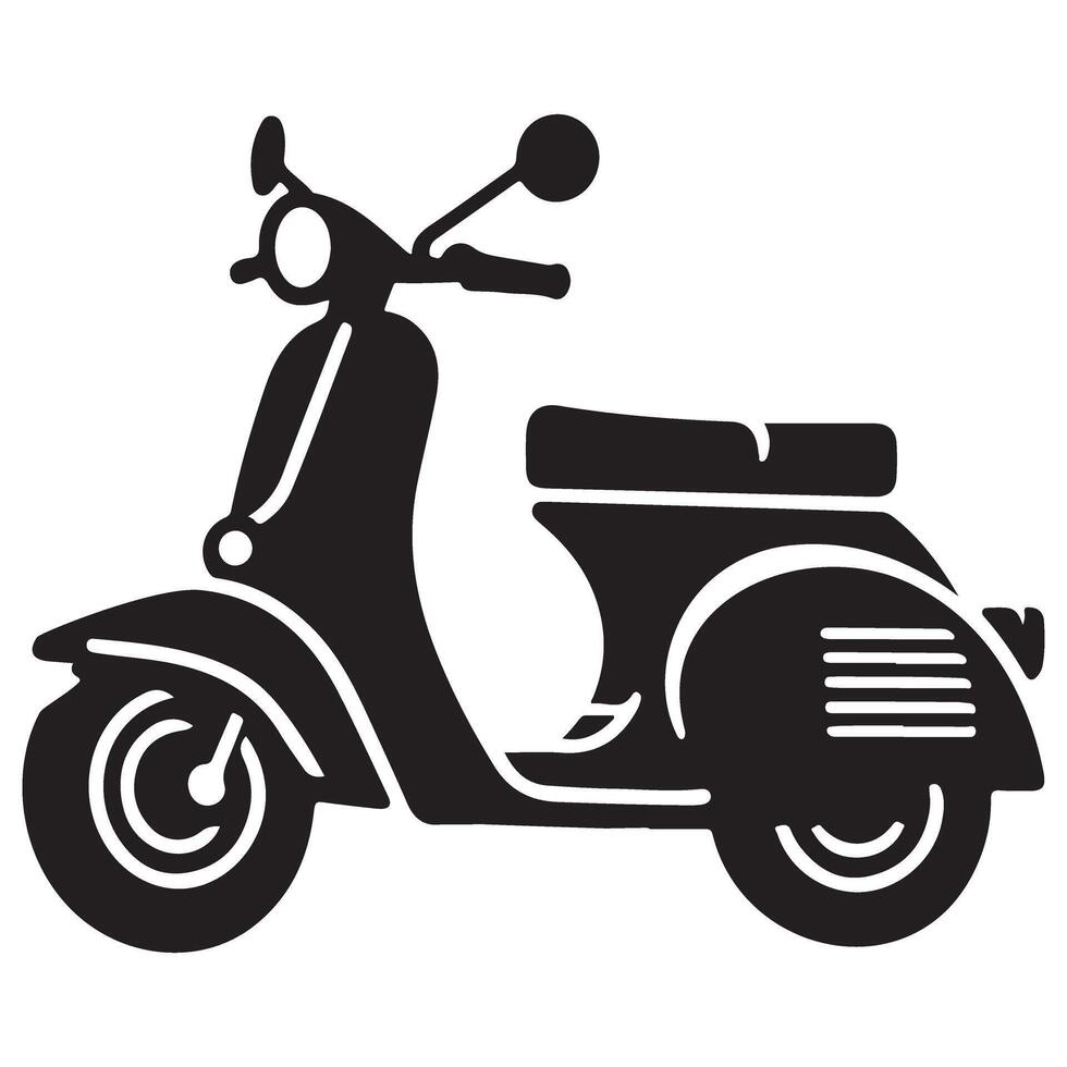 Classic Scooter Illustration Silhouette Perfect for Urban Commuting Graphics vector