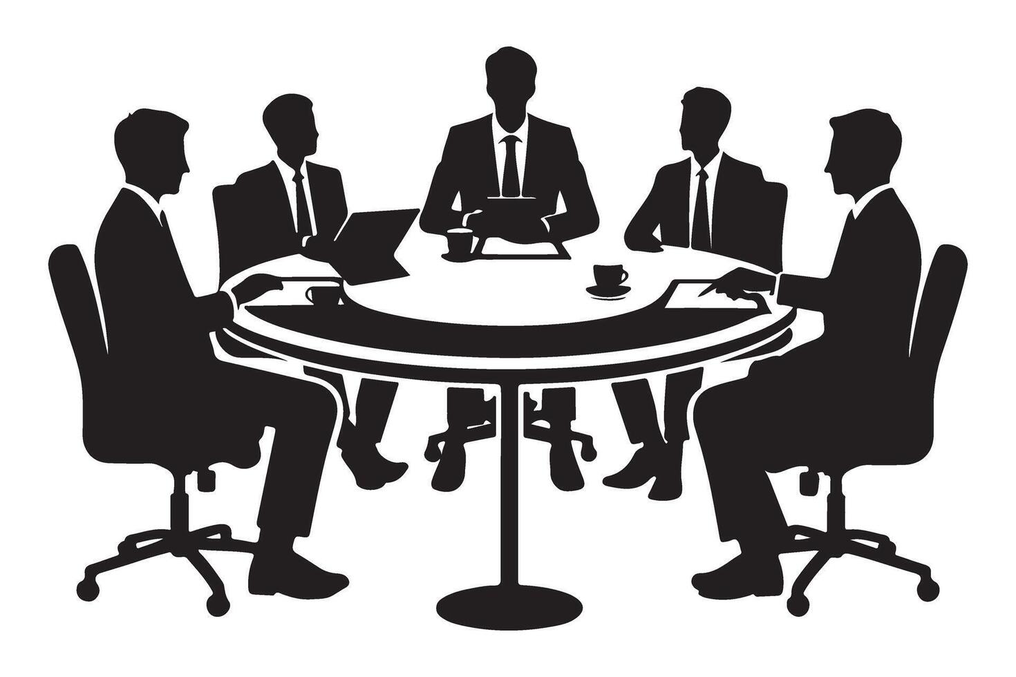 Business Meeting Silhouette Illustration for Corporate and Teamwork Projects vector