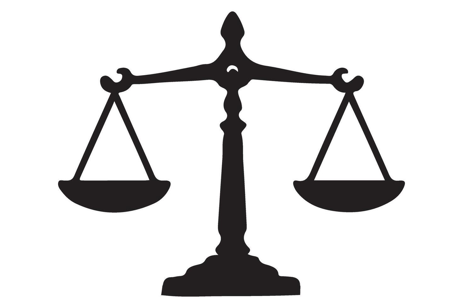 Scales of Justice Silhouette Illustration Representing Law and Equity vector