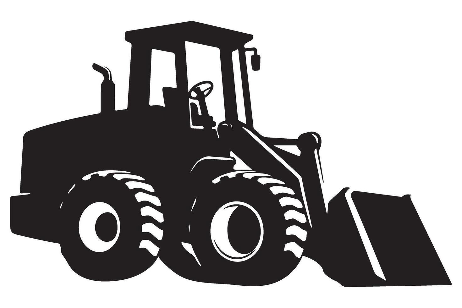 Silhouette Loader Illustration Heavy Equipment Construction Vehicle Download vector