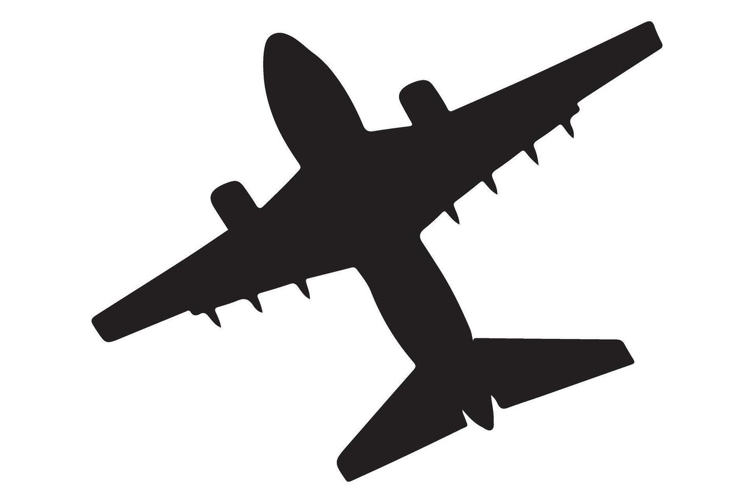 Airplane Silhouette Illustration for Travel and Aviation Projects vector