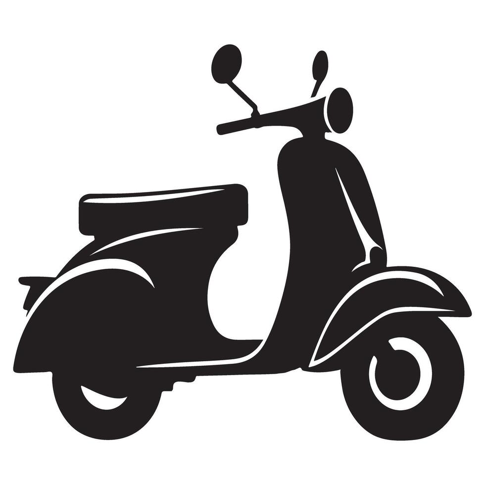 Stylish Scooter Illustration Silhouette Ideal for Transportation Graphics vector