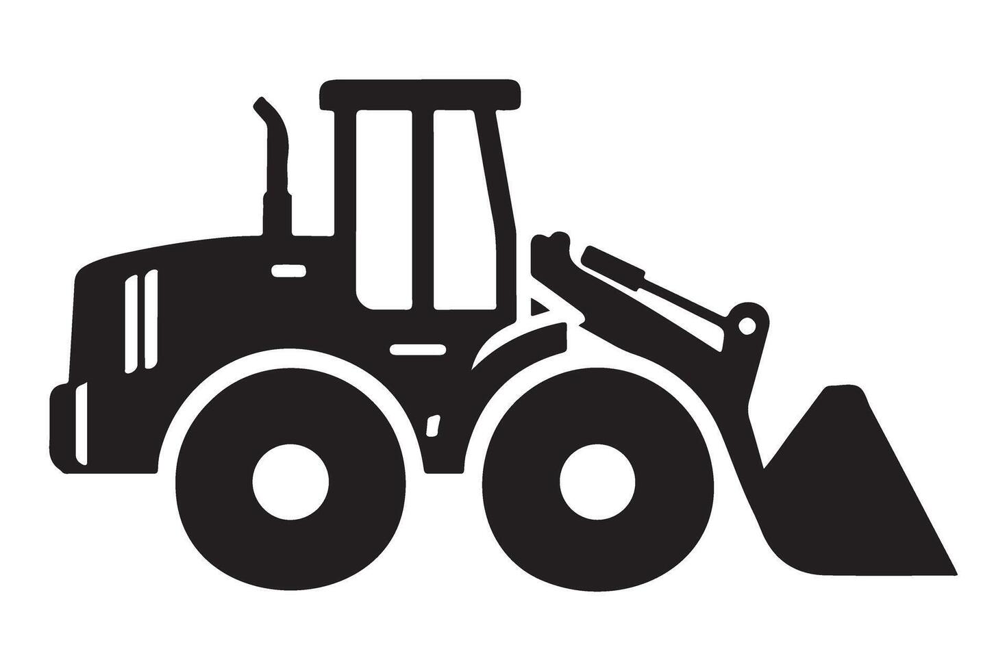 Silhouette Bulldozer Construction Vehicle Illustration Graphic Art vector