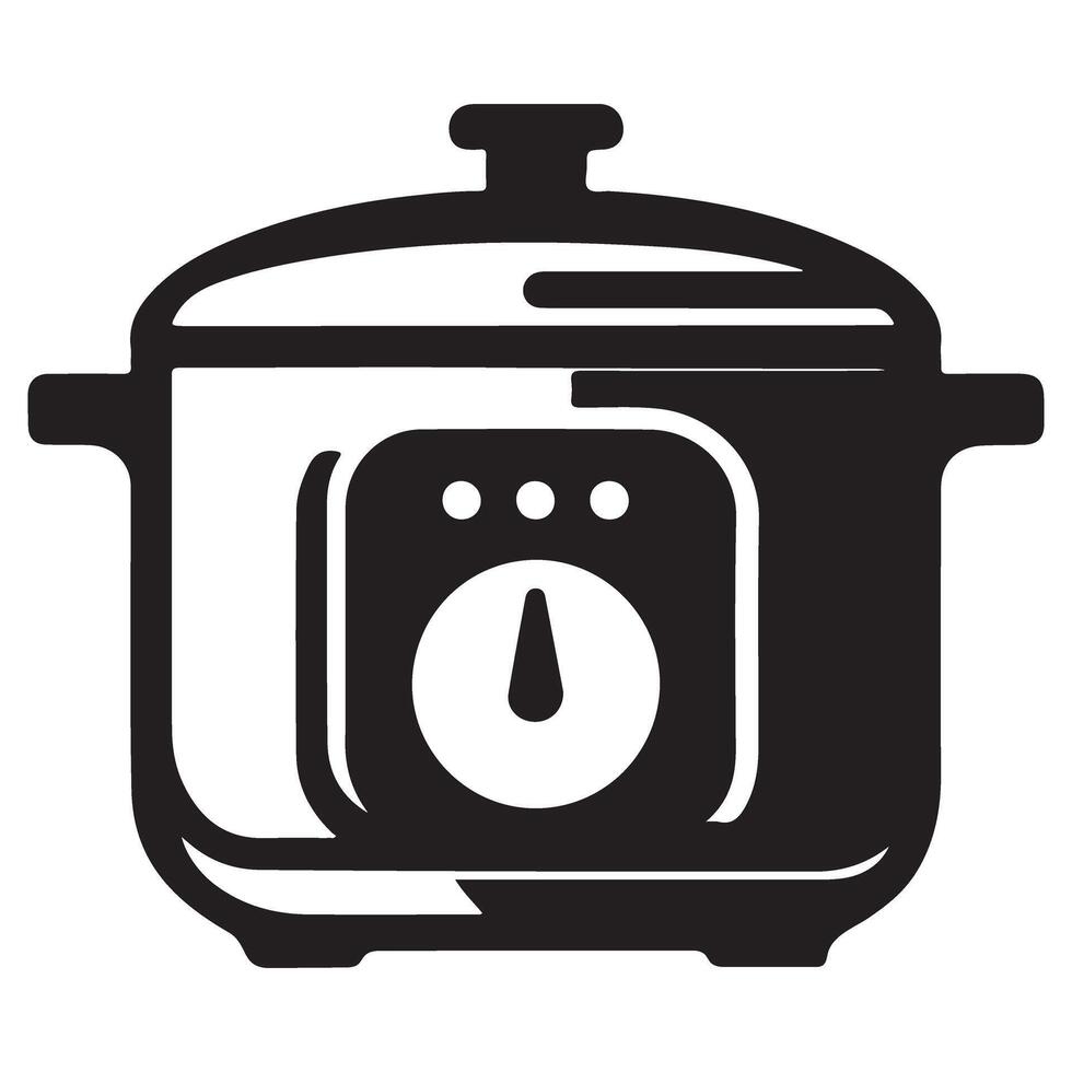 Modern Electric Pressure Cooker Silhouette Home Kitchen Appliance Design vector