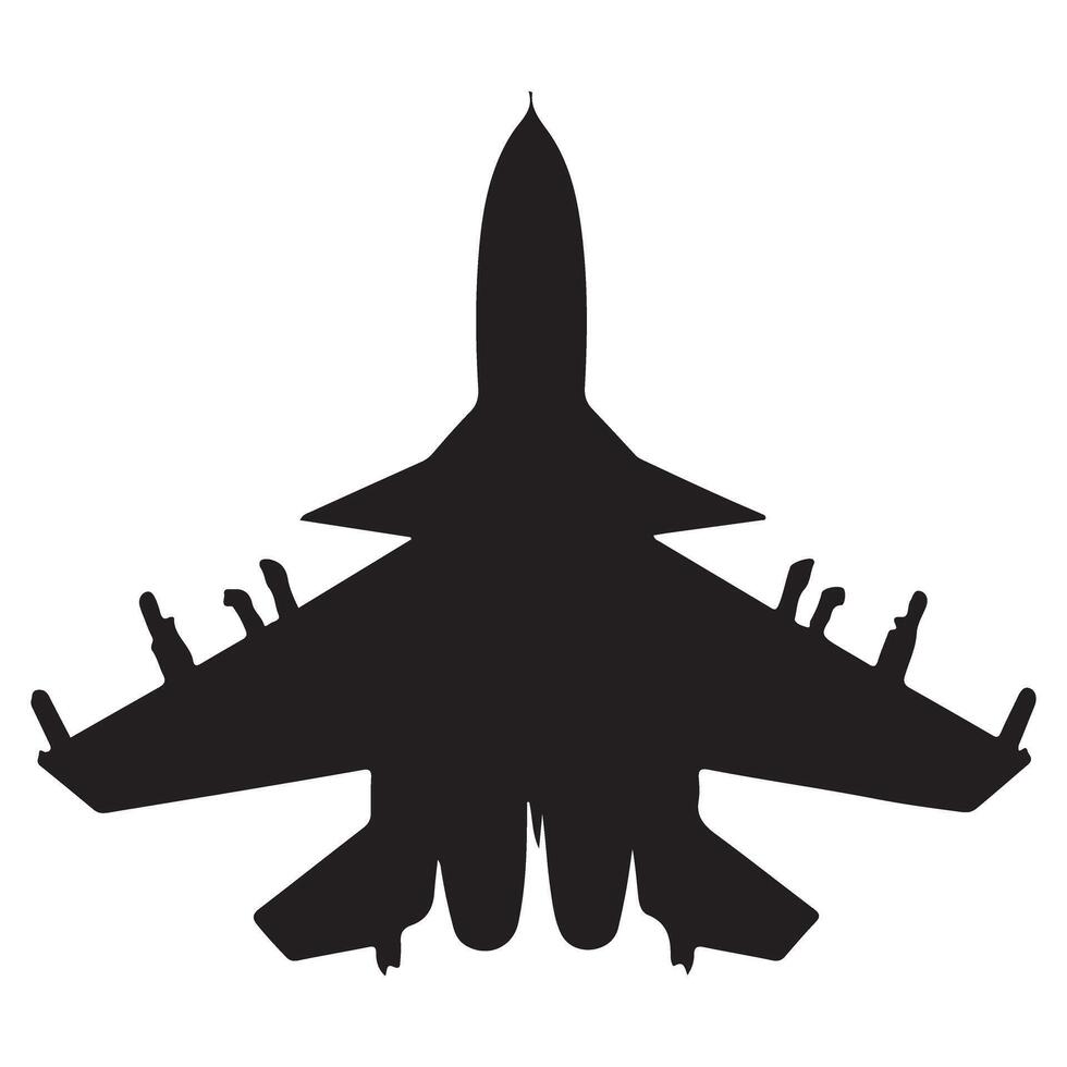 Silhouette of Fighter Jet Aerospace Power Aviation and Defense Industry Design vector