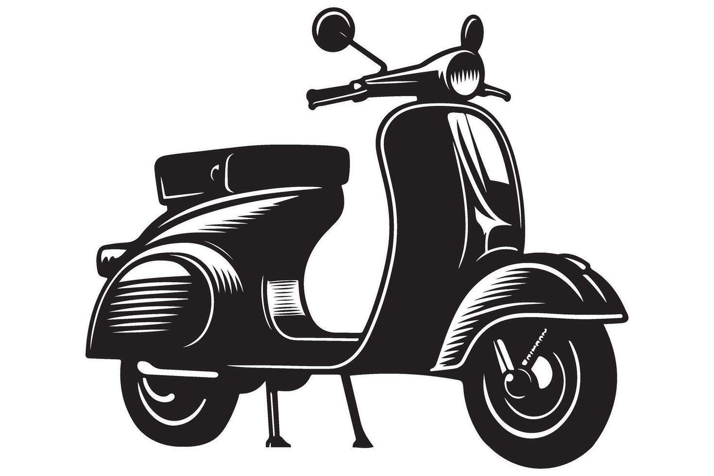 Retro style scooter illustration for urban transportation solution vector