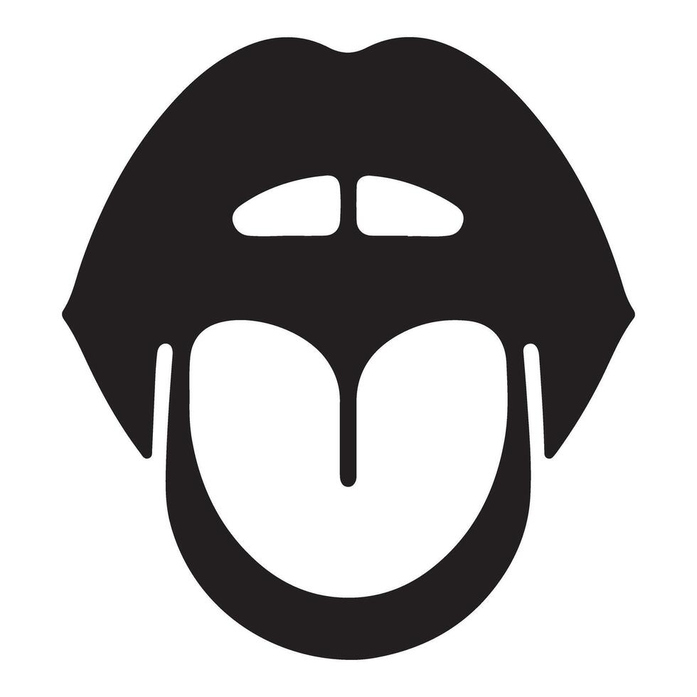 Stylized Open Mouth with Tongue Out Illustration for Creative Designs vector