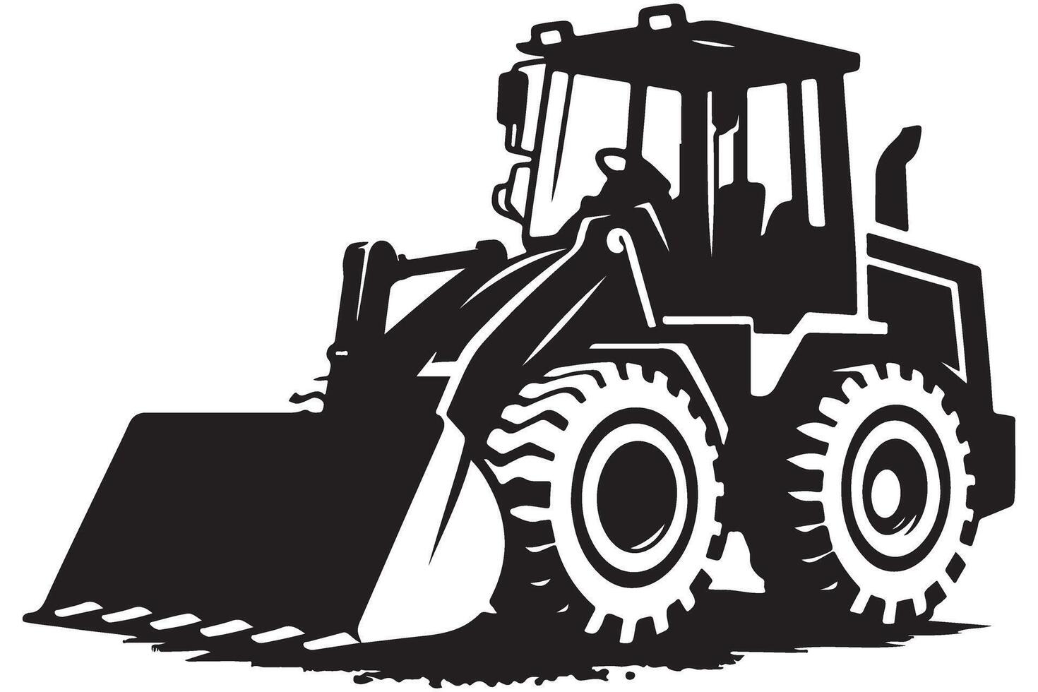 Bulldozer Silhouette Illustration for Construction Machinery Projects vector