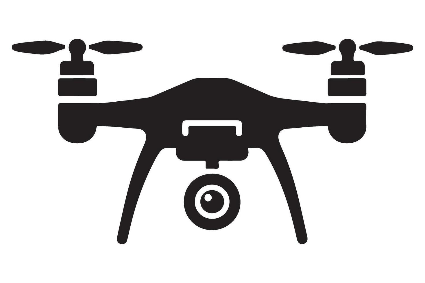 Drone Illustration Silhouette Aerial Photography Unmanned Vehicle Design vector