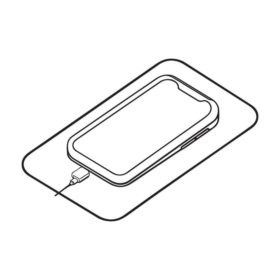 Phone Charging on Wireless Pad Technology Modern Smart Device vector