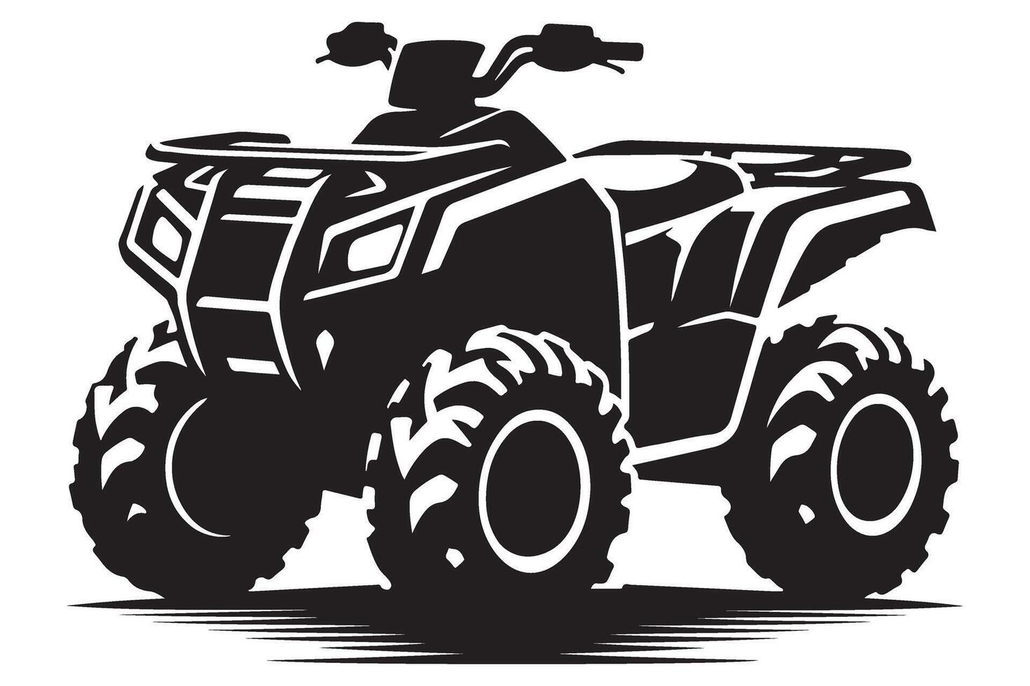 Powerful All Terrain Vehicle Silhouette Ready for Off Road Adventures vector