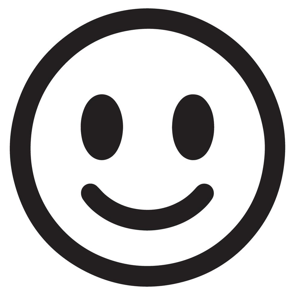 Neutral smiling face icon emoji expression illustration for messaging vector