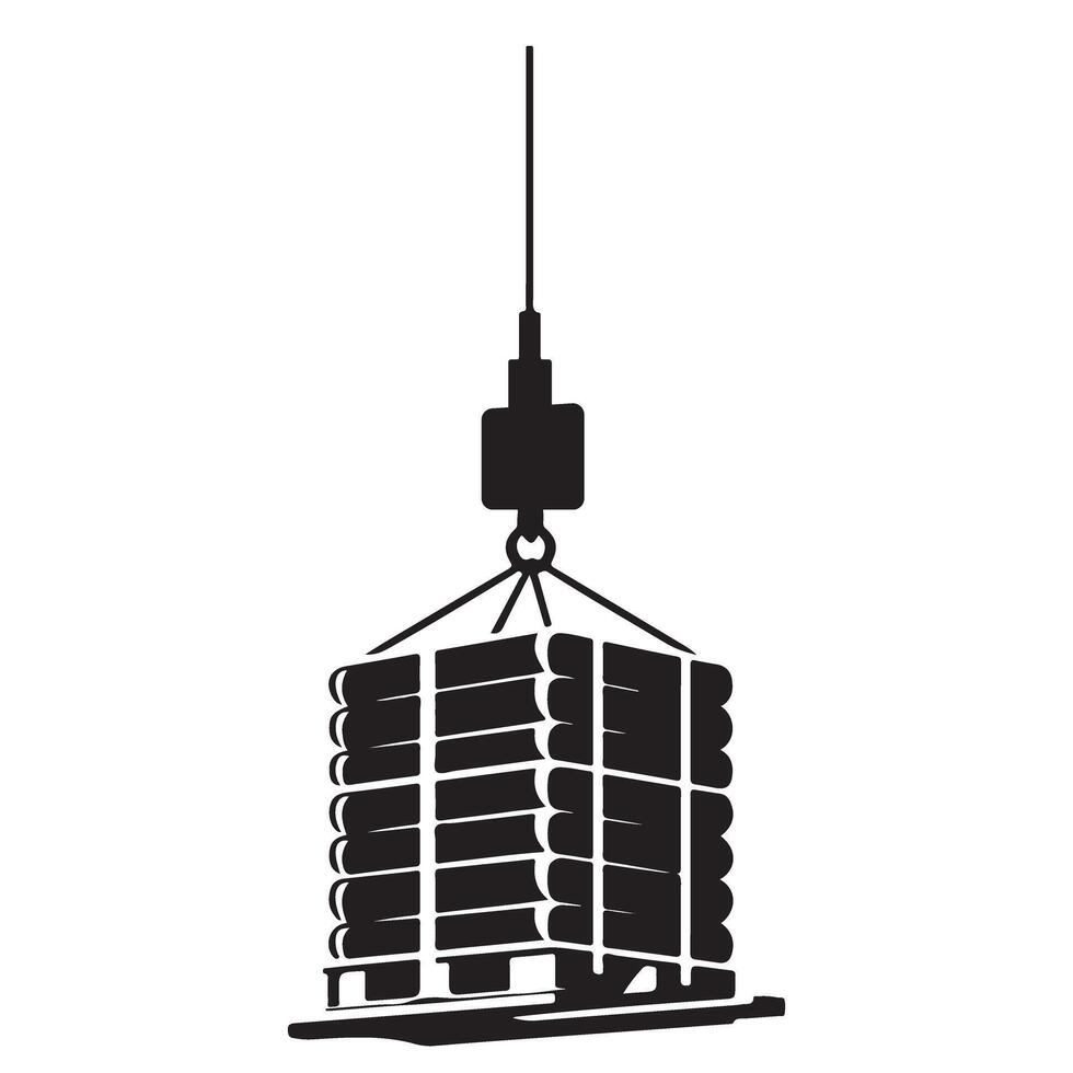 Pallet Lifting Illustration for Construction and Distribution Projects vector