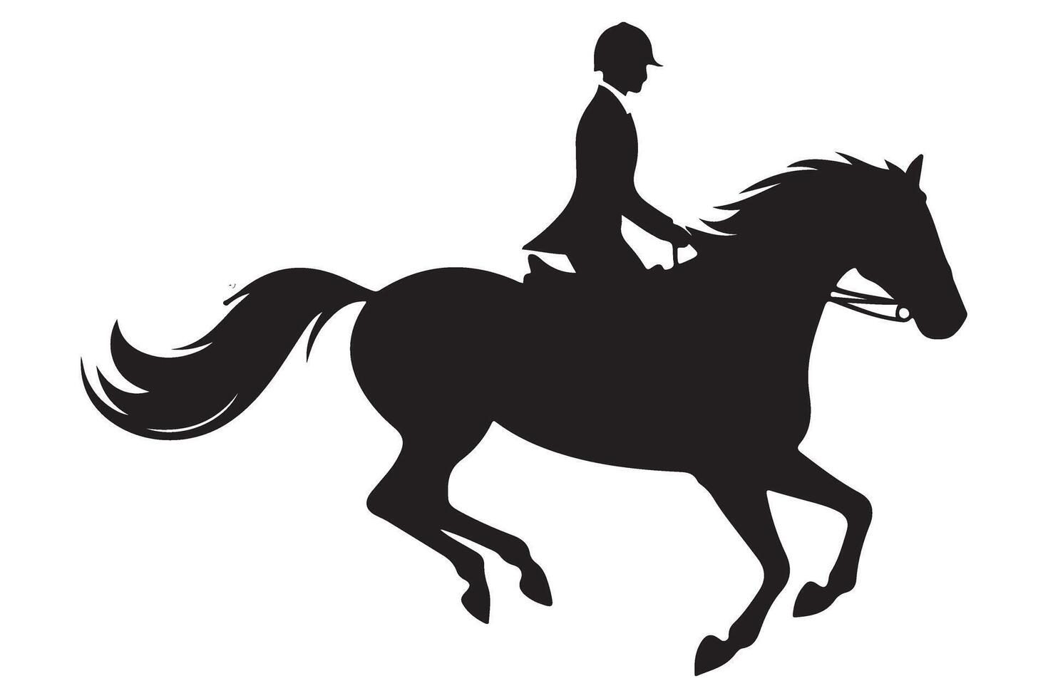 Equestrian Horseback Riding Silhouette for Sport and Recreation Activities vector