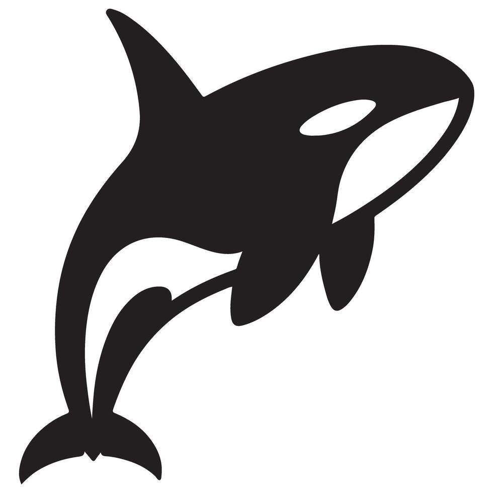 Orca Killer Whale Silhouette Illustration for Marine Designs vector