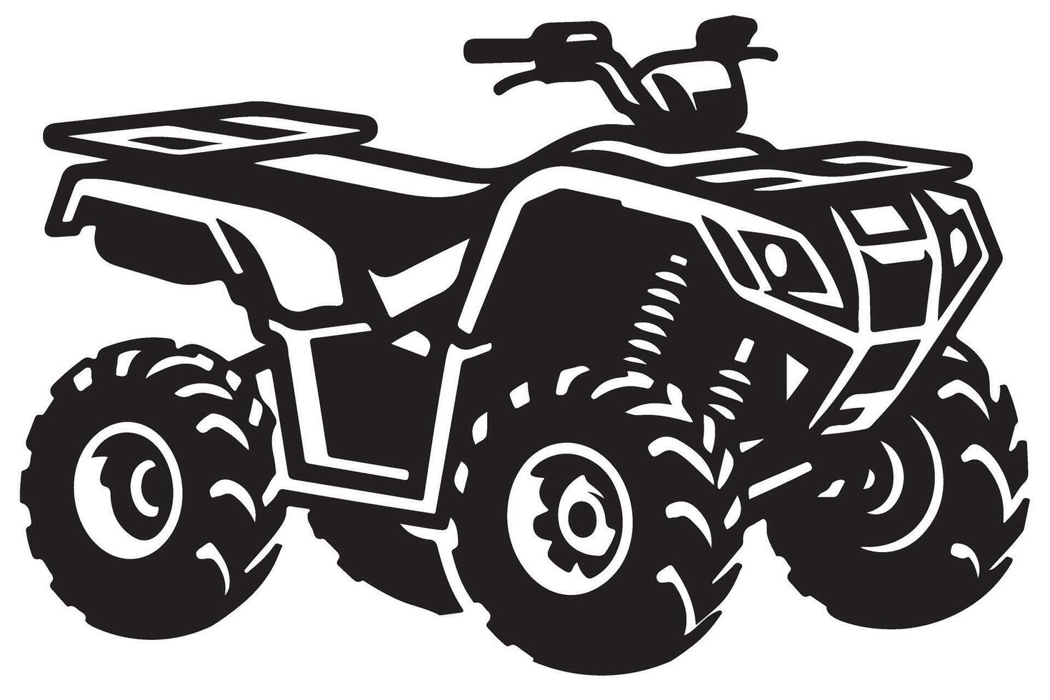 Explore Rough Terrain With This Durable ATV Silhouette Illustration vector