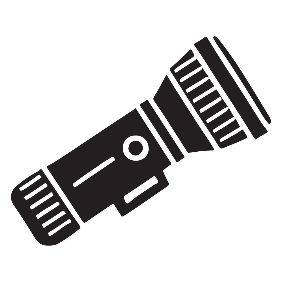 Flashlight Silhouette Illustration For Emergency Lighting and Safety vector