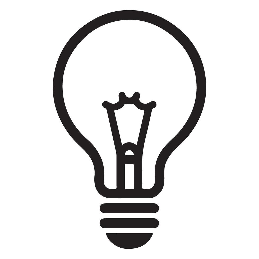 Simple Filament Light Bulb Illustration for Creative Projects vector