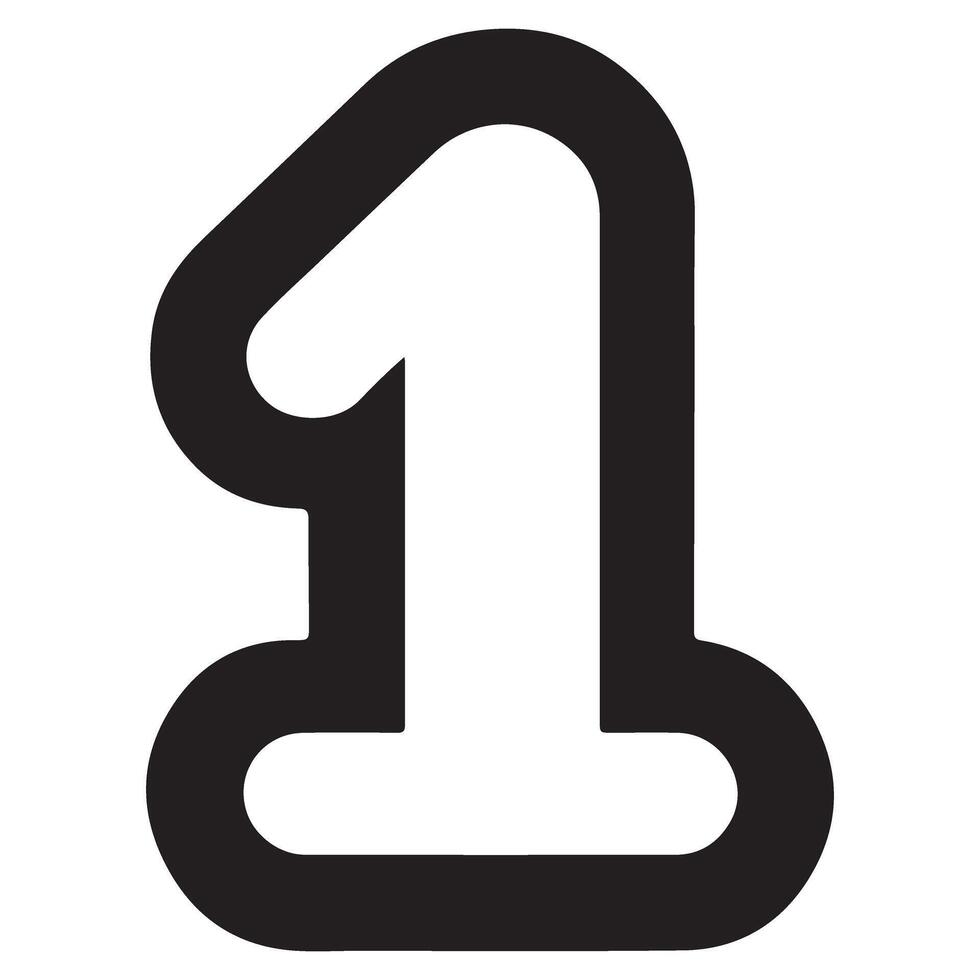 Stylized Number One Illustration for Graphic Design Projects vector