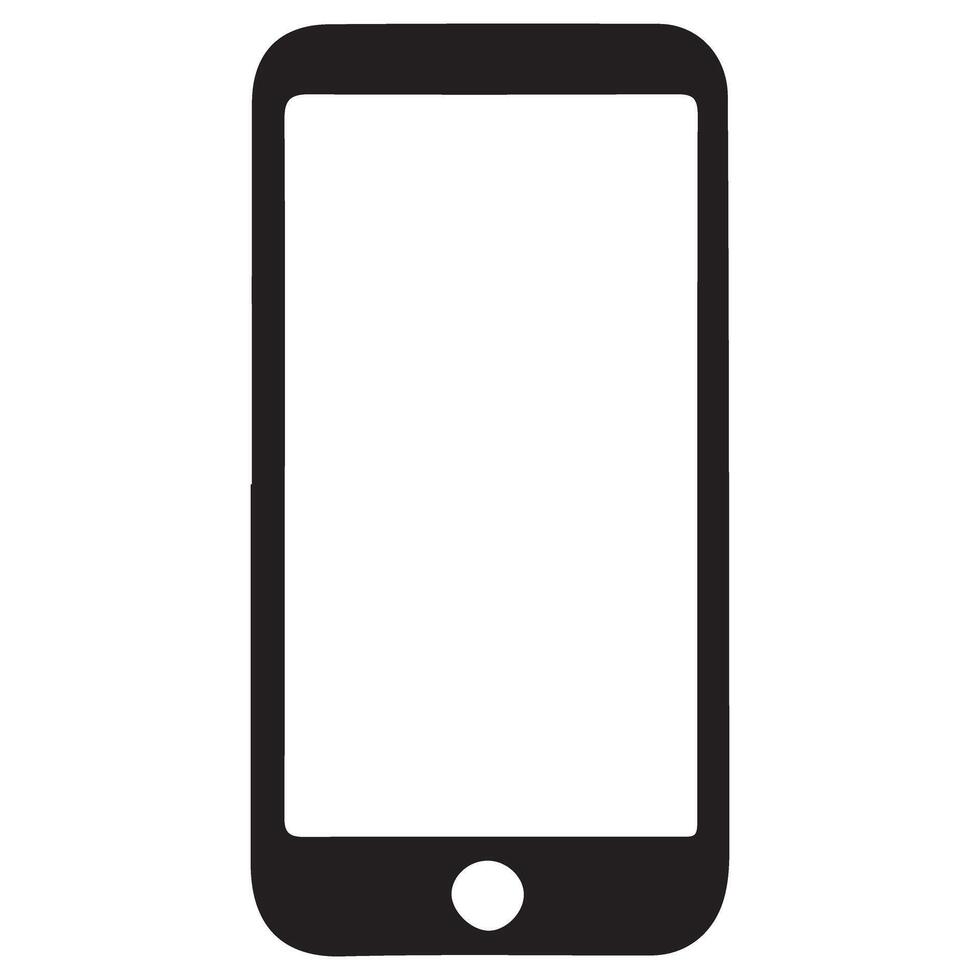 Simple smartphone with white screen mobile technology illustration vector