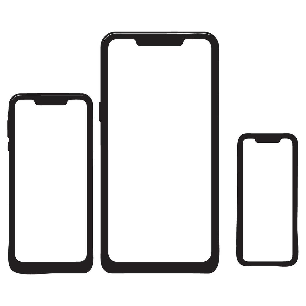 Smartphone and tablet silhouette collection for responsive web and app design vector